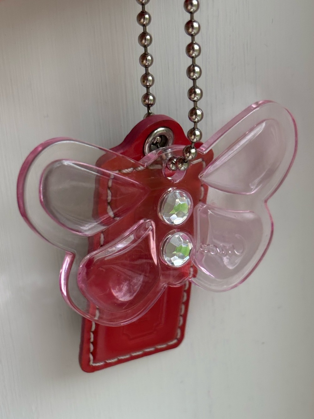 COACH Pink Butterfly & Leather Charm Keychain’s - Picture 7 of 7